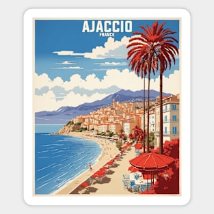 Ajaccio France Vintage Travel Poster Tourism Magnet